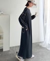 Classical Elf 《JaVaジャバコラボ》後姿が可愛い◎配色ステッチワッフルロングワンピース（長袖）商品サムネイル-31