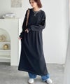 Classical Elf 《JaVaジャバコラボ》後姿が可愛い◎配色ステッチワッフルロングワンピース(長袖)商品サムネイル-33