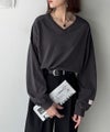 Classical Elf 《JaVa ジャバコラボ》シンプルなのに、存在感。綿100%Vネック切り替えロンT(長袖)商品サムネイル-3