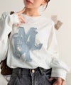 Classical Elf 【mily bilet】"秋もこの子と一緒♪"ヴィンテージライクな存在感。ドットデニムフリンジワッペン使いロンT(長袖)商品サムネイル-5