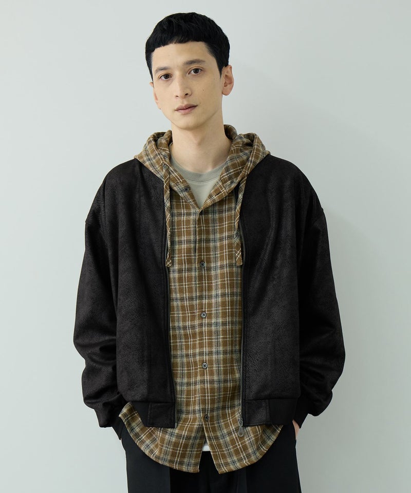 URBAN COLLECTION  フェイクスエード オーバーサイズ リブブルゾン メンズ商品画像-2