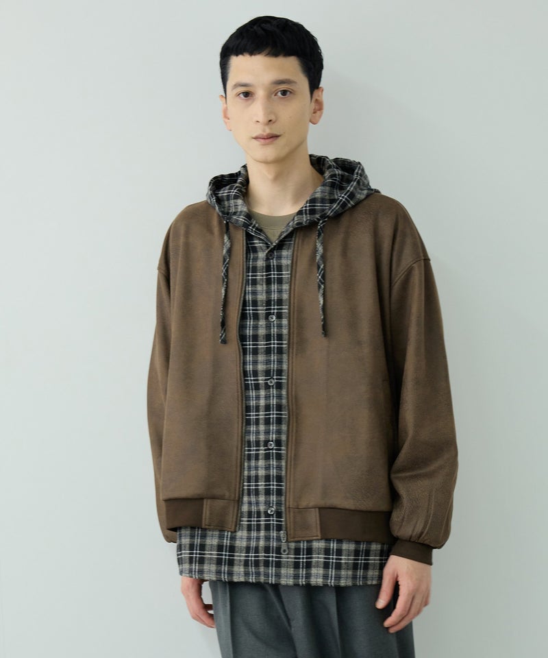 URBAN COLLECTION  フェイクスエード オーバーサイズ リブブルゾン メンズ商品画像-3