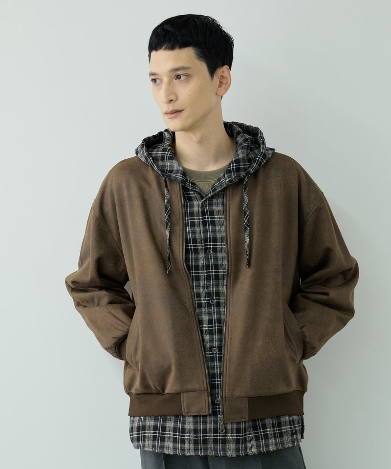 URBAN COLLECTION フェイクスエード オーバーサイズ リブブルゾン メンズ商品画像-4