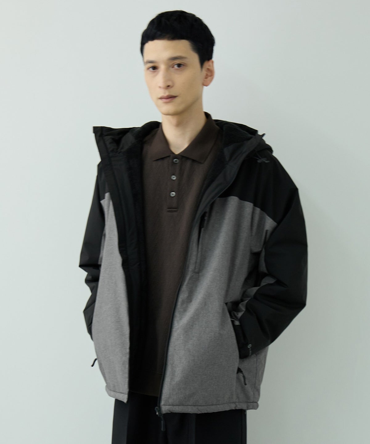 NAVY シャットアウター 裏シャギーパーカー メンズ