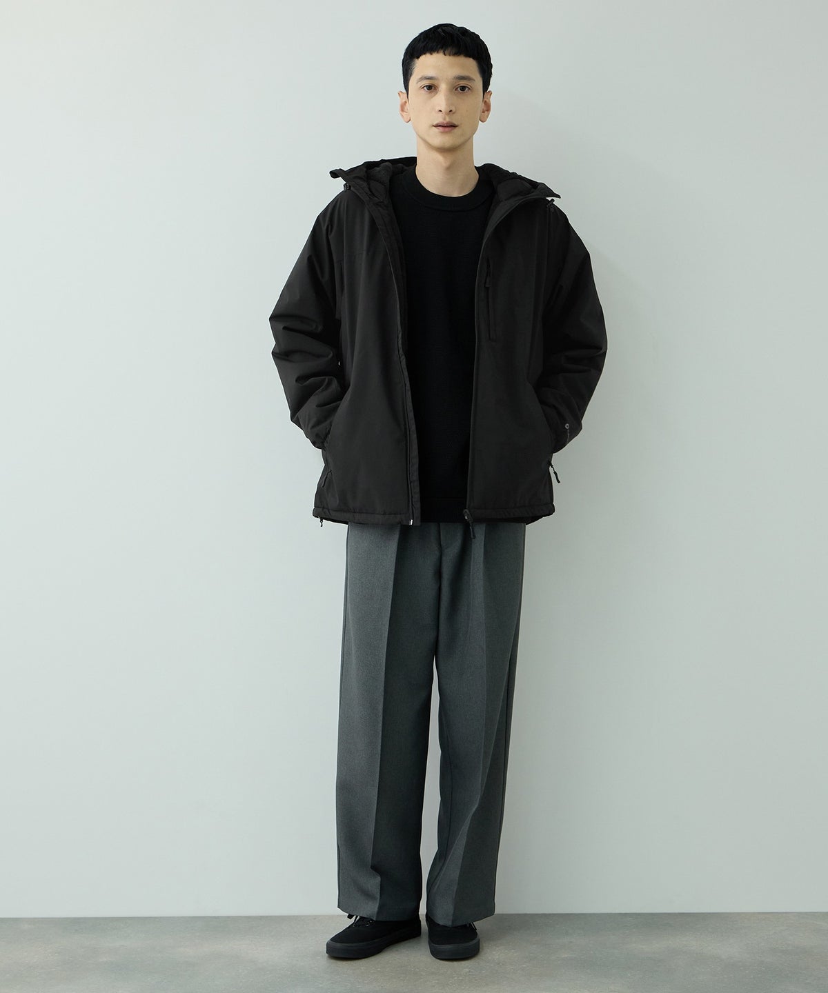 NAVY シャットアウター 裏シャギーパーカー メンズ
