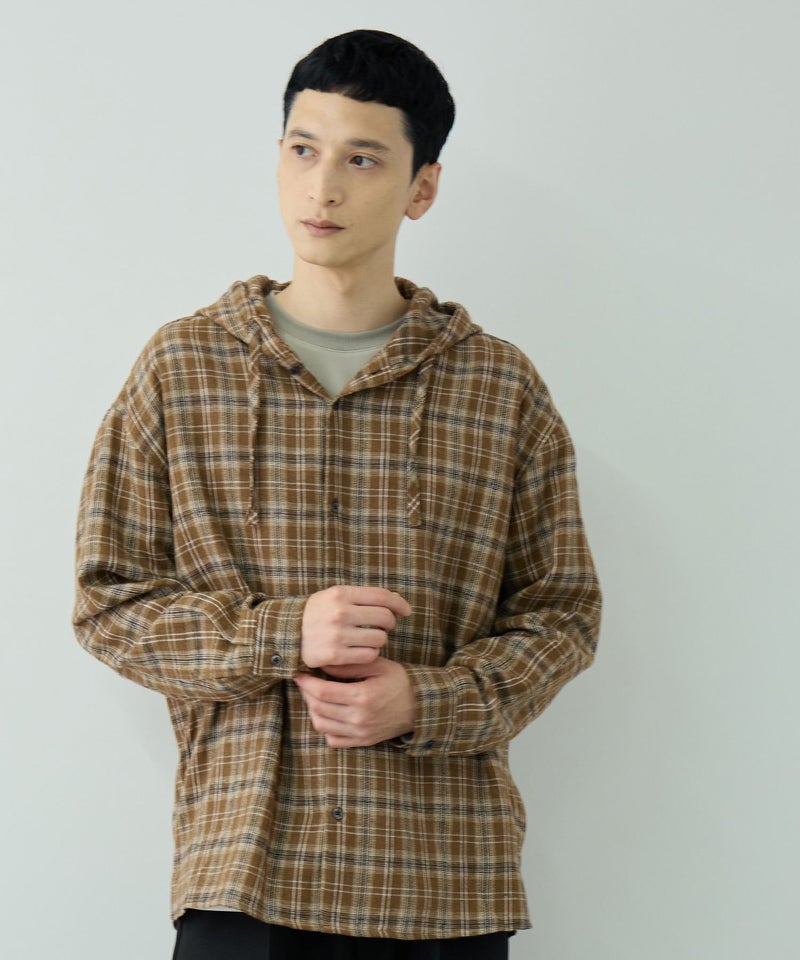 URBAN COLLECTION  起毛チェックシャツパーカー メンズ商品画像-3