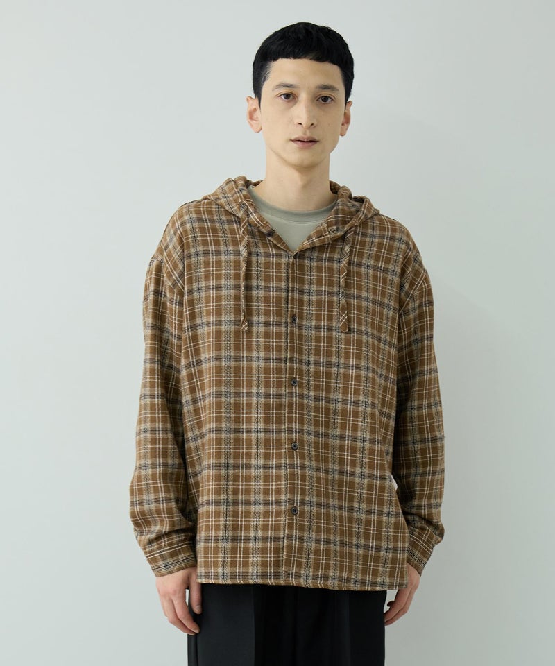 URBAN COLLECTION  起毛チェックシャツパーカー メンズ商品画像-5