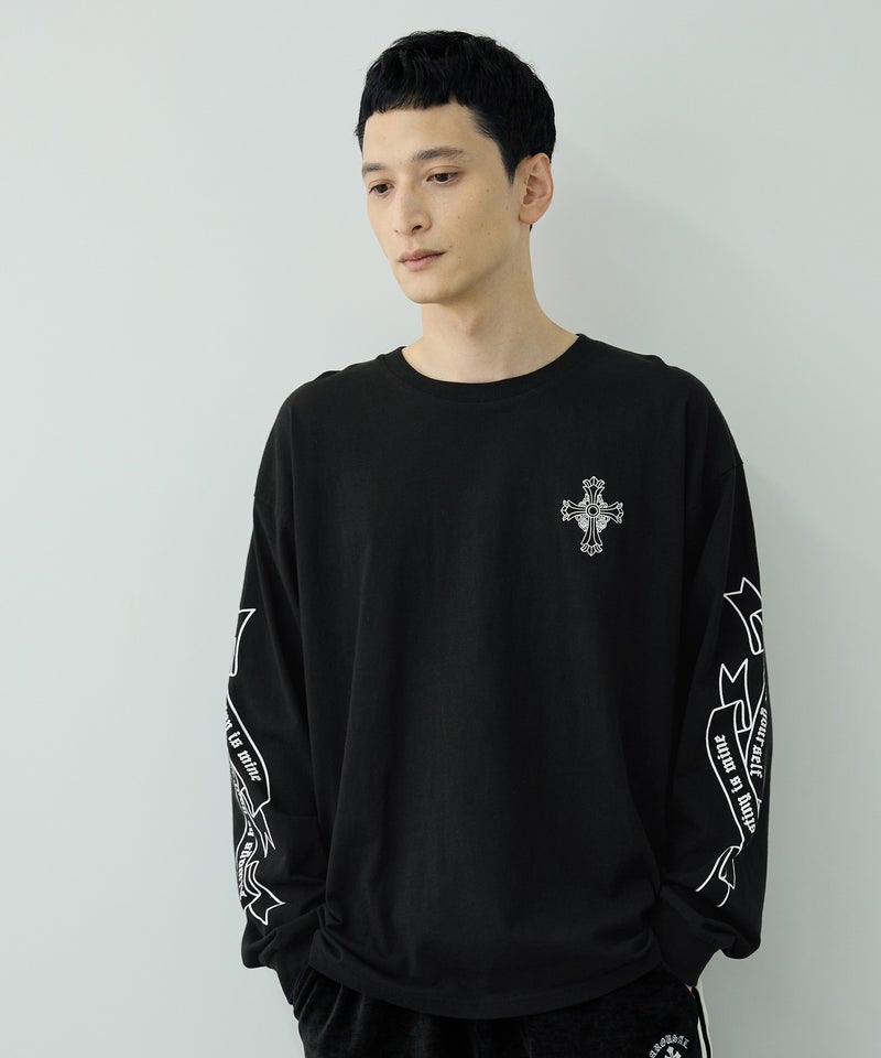 クロスモチーフプリント長袖Tシャツ メンズ商品画像-3