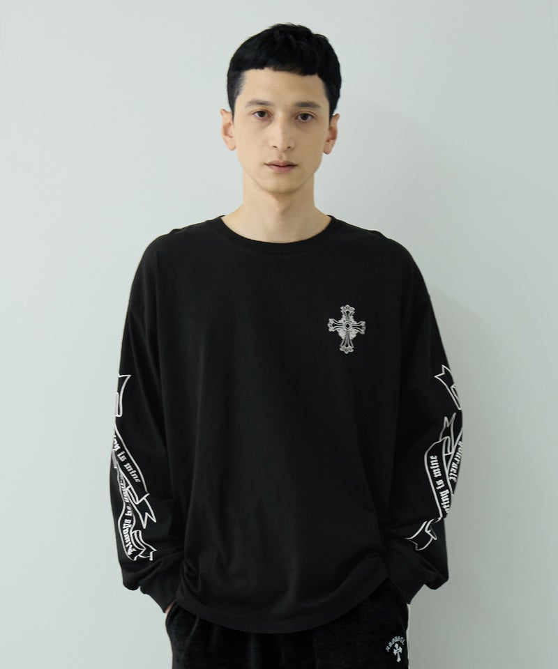 クロスモチーフプリント長袖Tシャツ メンズ商品画像-4