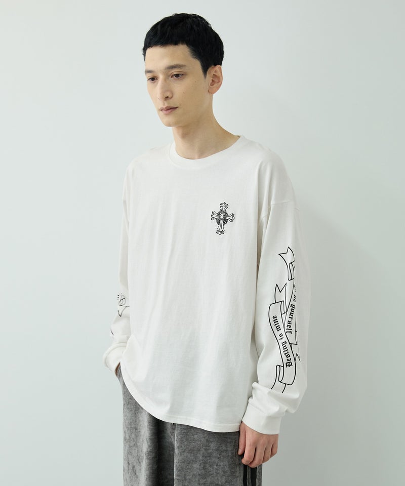 クロスモチーフプリント長袖Tシャツ メンズ商品画像-10