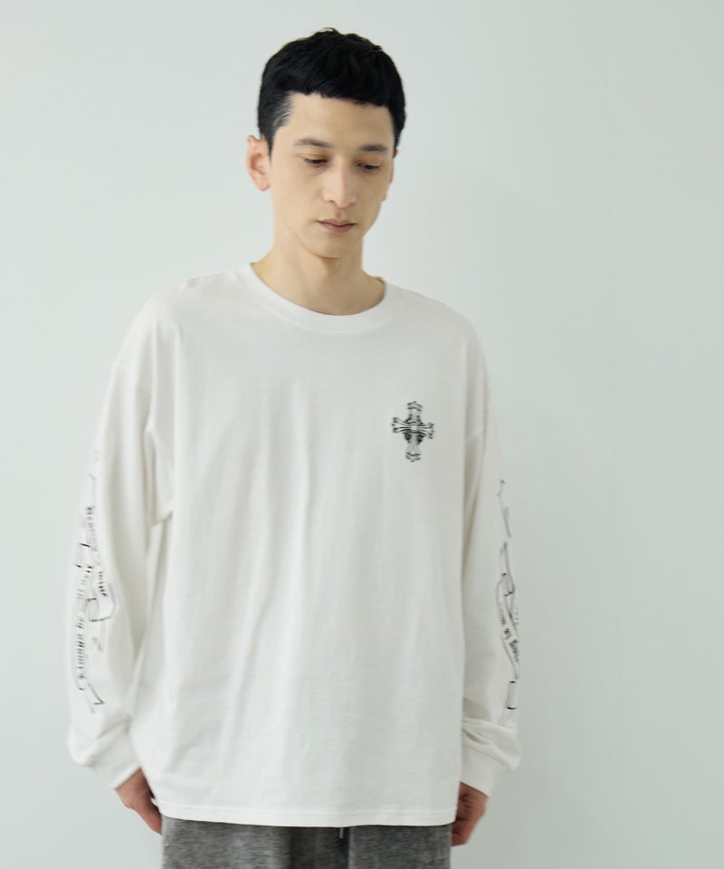 クロスモチーフプリント長袖Tシャツ メンズ商品画像-11