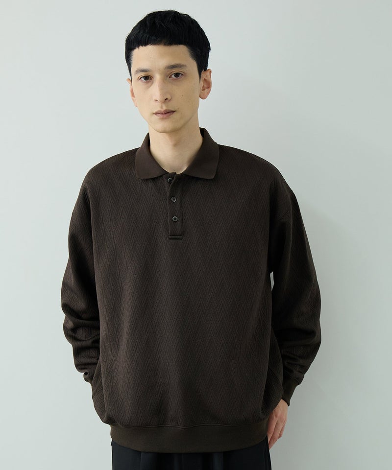 URBAN COLLECTION  DECOTEX ふくれジャガード ポロトレーナー メンズ商品画像-1