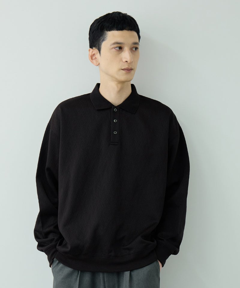URBAN COLLECTION DECOTEX ふくれジャガード ポロトレーナー メンズ商品画像-2
