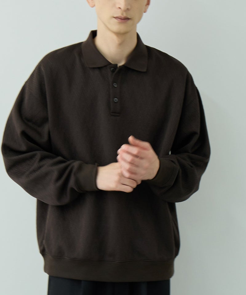 URBAN COLLECTION DECOTEX ふくれジャガード ポロトレーナー メンズ商品画像-4
