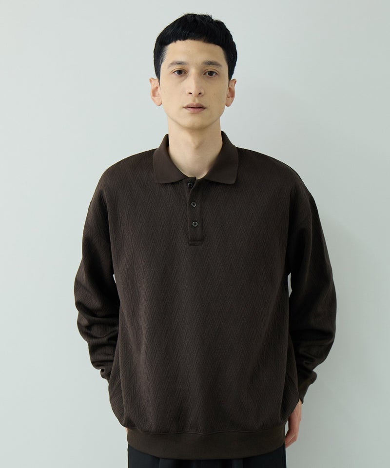 URBAN COLLECTION DECOTEX ふくれジャガード ポロトレーナー メンズ商品画像-5