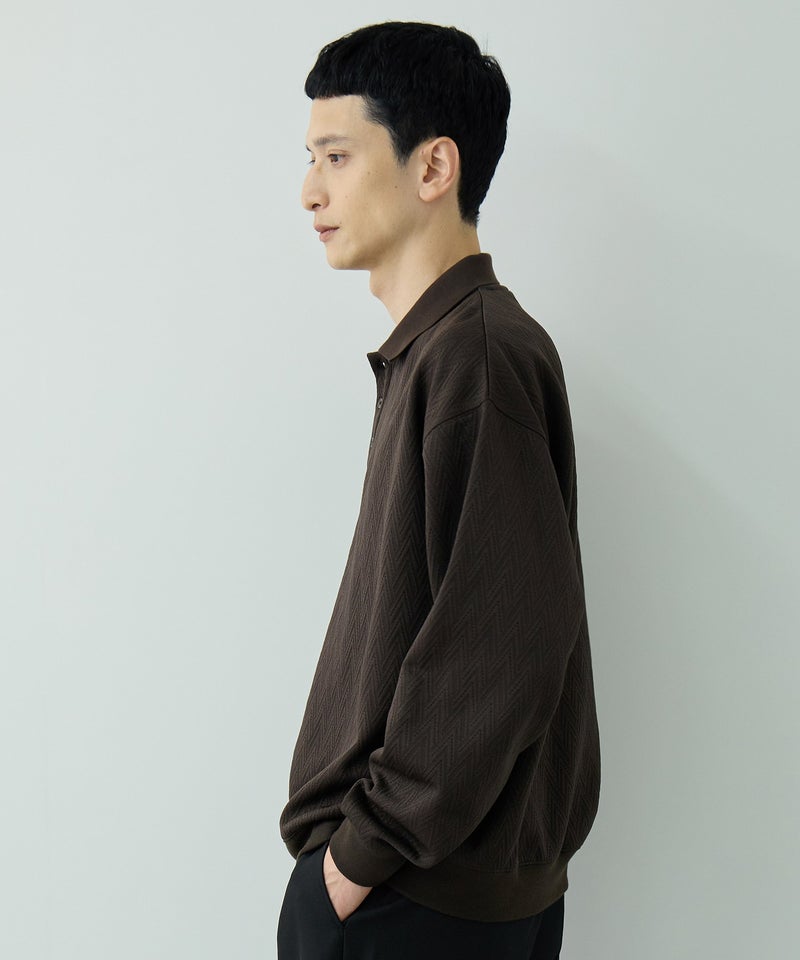 URBAN COLLECTION  DECOTEX ふくれジャガード ポロトレーナー メンズ商品画像-6