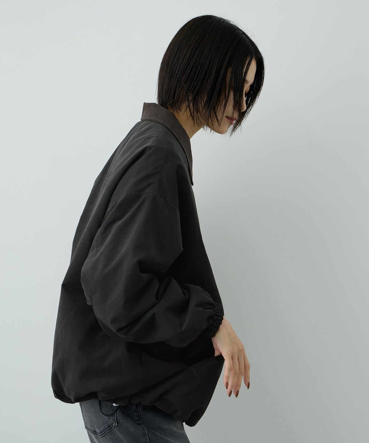 Free Nature 襟配色ブルゾン レディース
