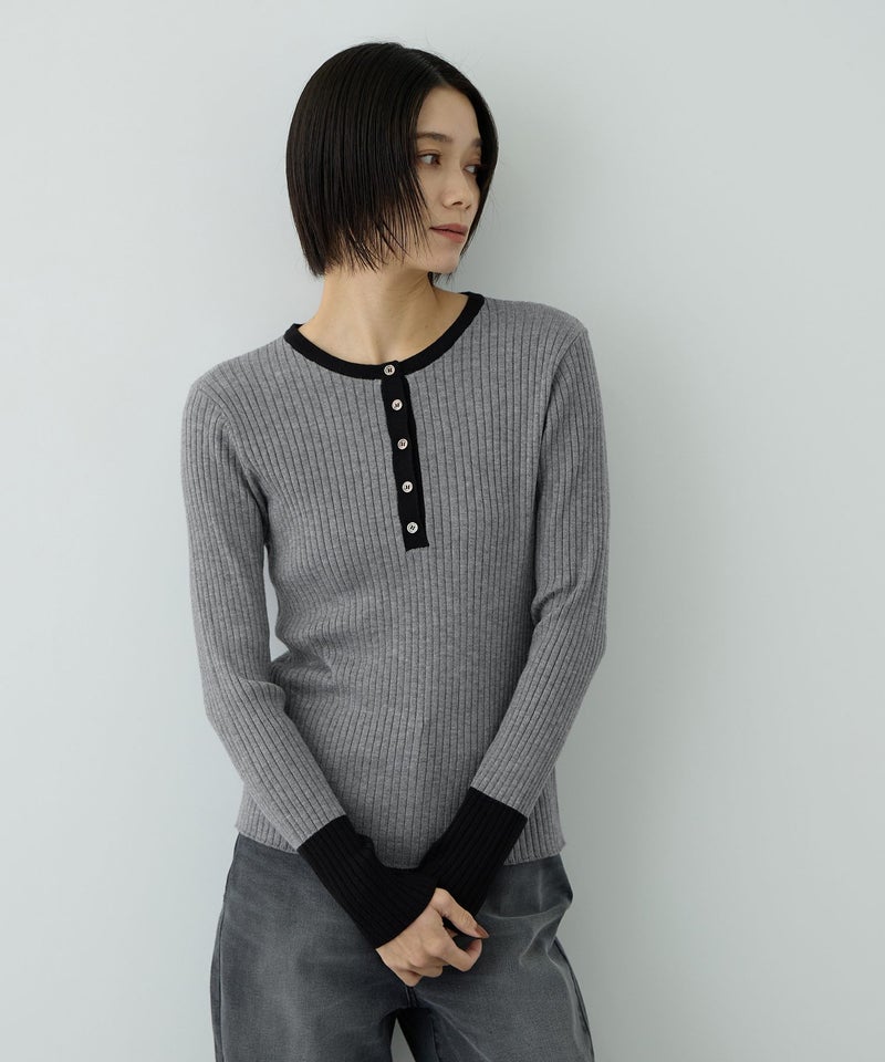 Free Nature 配色ヘンリーネックプルオーバー レディース商品画像-6