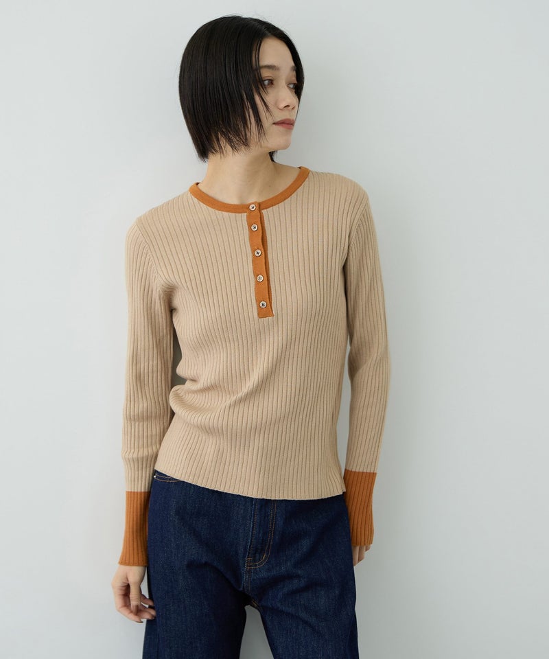 Free Nature 配色ヘンリーネックプルオーバー レディース商品画像-15