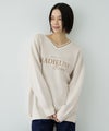 Free Nature ロゴジャガードVネックニットプルオーバー レディース商品サムネイル-2