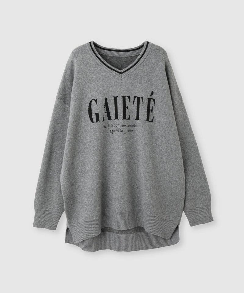 Free Nature ロゴジャガードVネックニットプルオーバー レディース商品画像-27