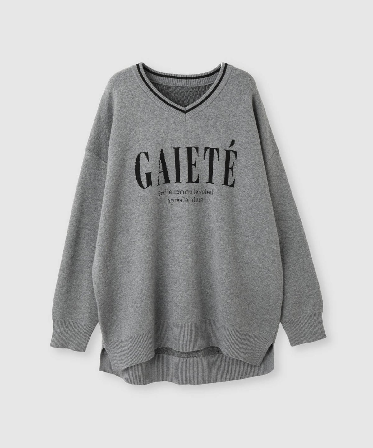 Free Nature ロゴジャガードVネックニットプルオーバー レディース