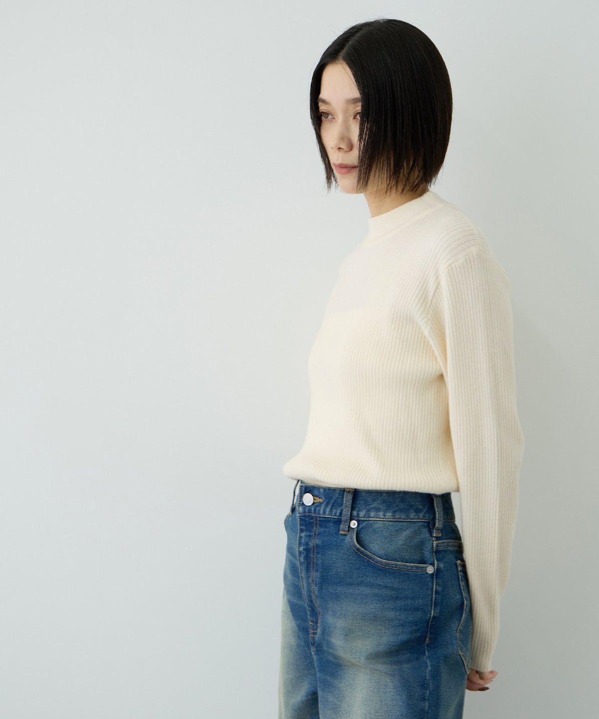 Free Nature リブハイネックプルオーバー レディース