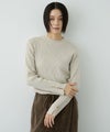 Free Nature ラメリブ袖ボタンハイネックニットプルオーバー レディース商品サムネイル-2