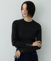Free Nature ラメリブ袖ボタンハイネックニットプルオーバー レディース商品サムネイル-4