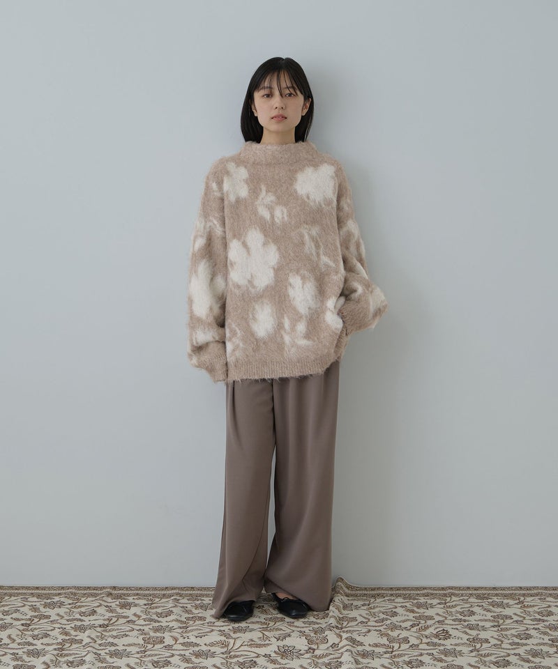 Free Nature 起毛フラワージャガードモックネックニット レディース商品画像-14