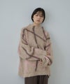 Free Nature  起毛ウェーブラインジャガードモックネックニット レディース商品サムネイル-4