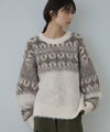 Free Nature 起毛ノルディックジャガードニット レディース商品サムネイル-2