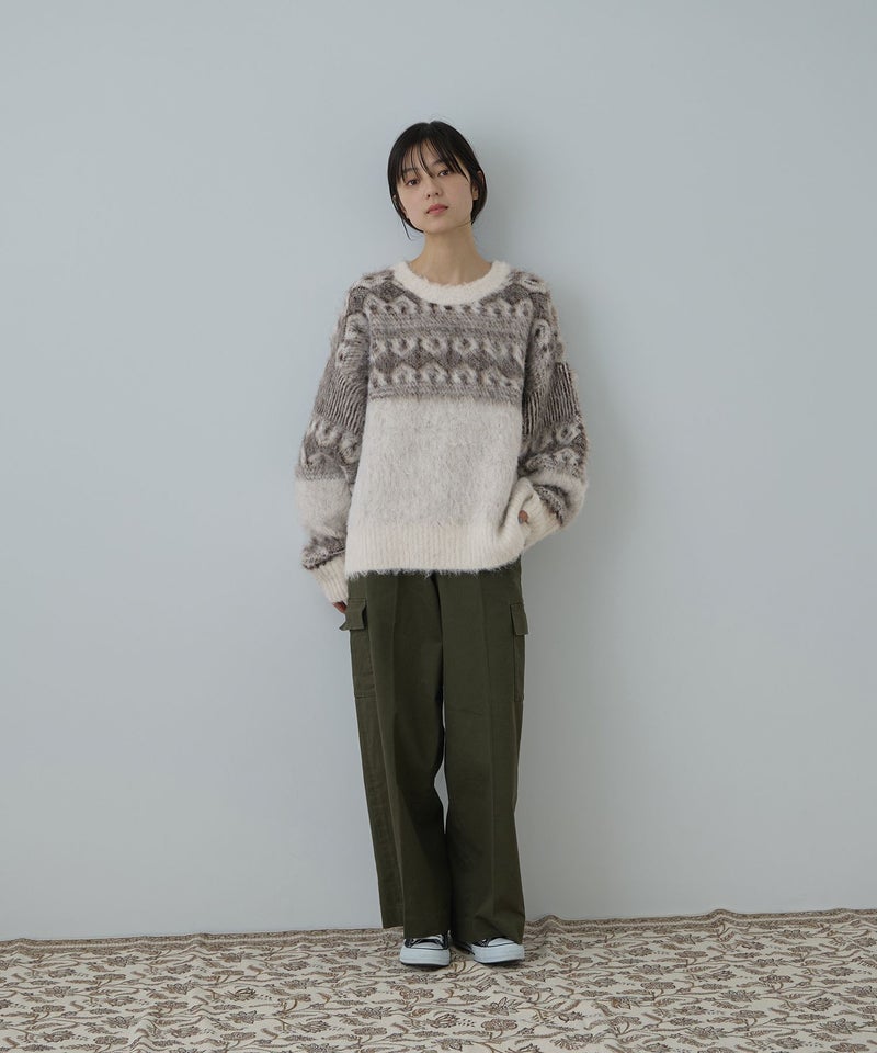 Free Nature 起毛ノルディックジャガードニット レディース商品画像-11
