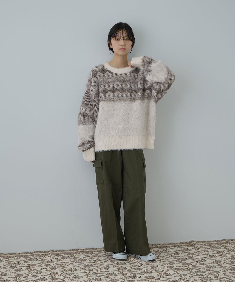 Free Nature  起毛ノルディックジャガードニット レディース商品画像-12