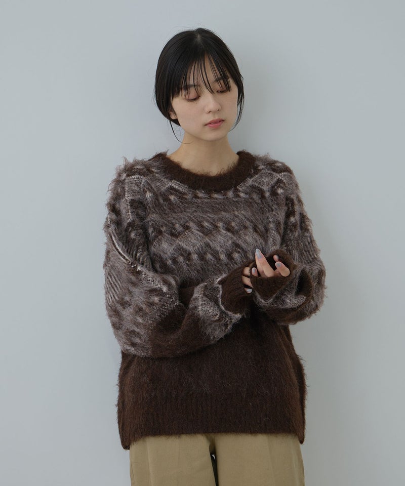 Free Nature  起毛ノルディックジャガードニット レディース商品画像-13