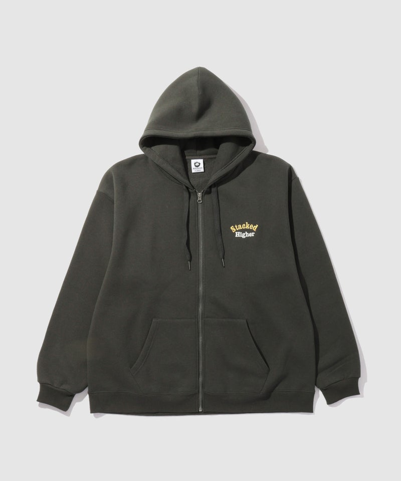 OZZY バック刺しゅう 裏起毛ジップパーカー メンズ商品画像-4