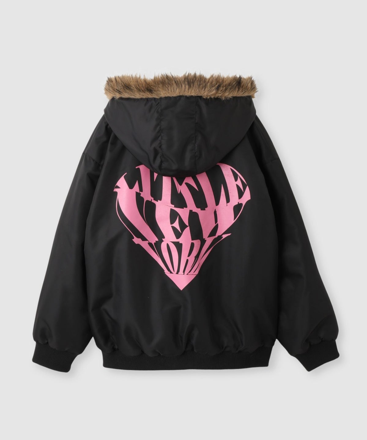 Little New York ふんわりファー付きフードブルゾン レディース