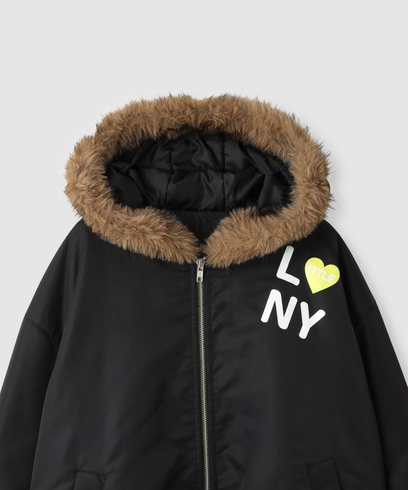【先行予約10%OFFクーポン対象｜10/23より順次発送】Little New York ふんわりファー付きフードブルゾン レディース商品画像-17