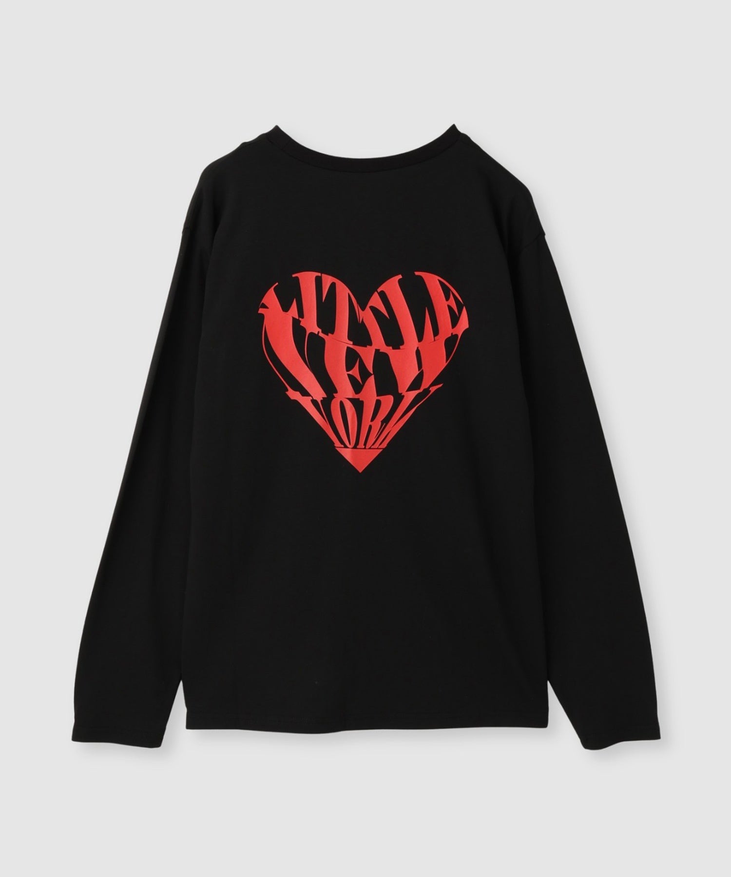 DimMoire ハートロゴ 長袖Tシャツ ブラック Little New York ハートロゴ バックプリント長袖Tシャツ レディース