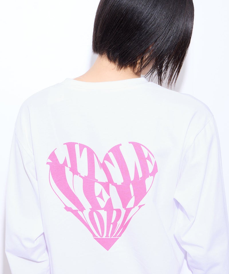 【先行予約10%OFFクーポン対象|10/23より順次発送】Little New York ハートロゴ バックプリント長袖Tシャツ レディース メール便 対応商品商品画像-4
