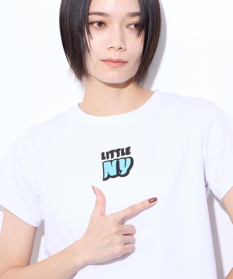 【先行予約10%OFFクーポン対象|10/23より順次発送】Little New York フロントロゴ クロップドTシャツ レディース メール便 対応商品商品画像-1