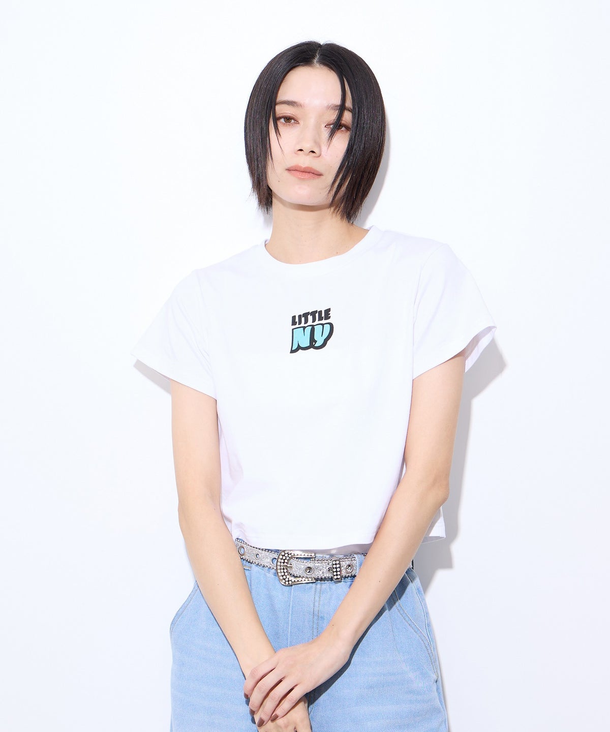 Little New York フロントロゴ クロップドTシャツ レディース メール便 対応商品