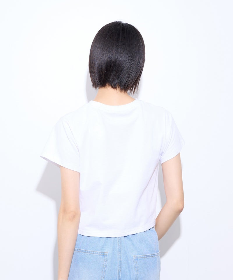 【先行予約10%OFFクーポン対象|10/23より順次発送】Little New York フロントロゴ クロップドTシャツ レディース メール便 対応商品商品画像-7
