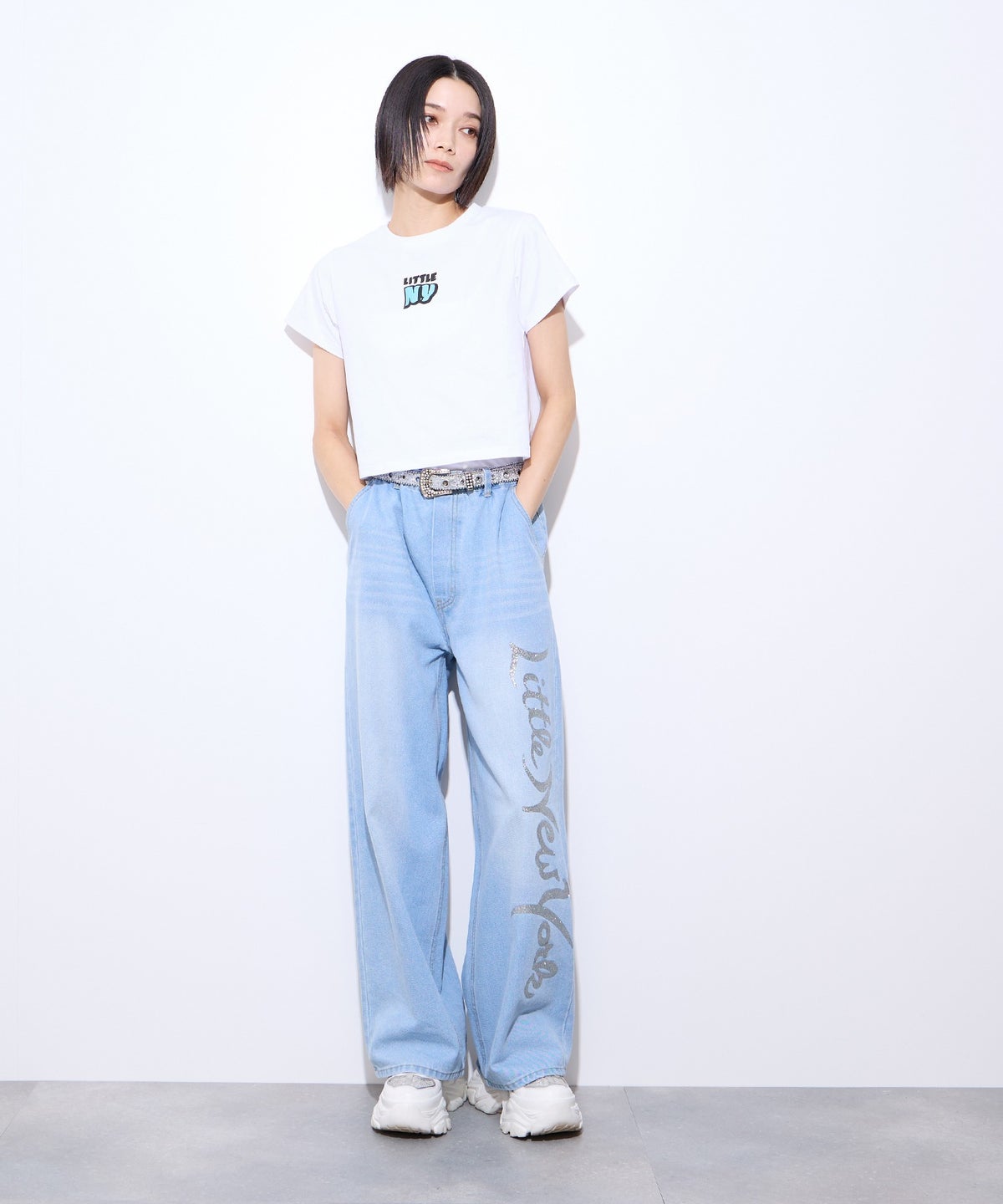Little New York フロントロゴ クロップドTシャツ レディース メール便 対応商品