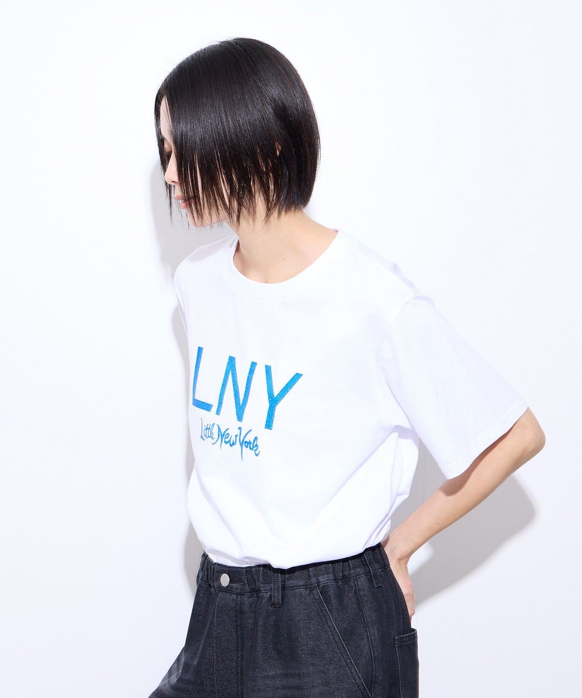 Little New York グリッターロゴプリントTシャツ レディース メール便 対応商品