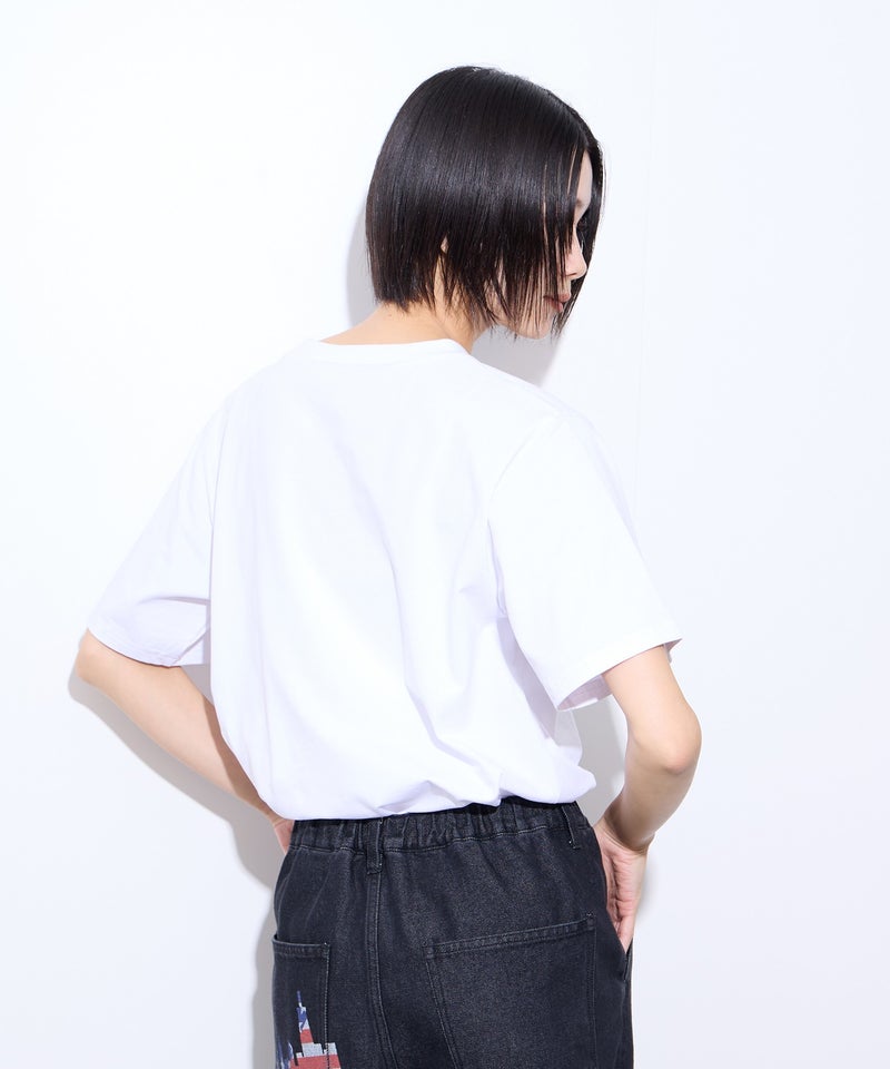 【先行予約10%OFFクーポン対象｜10/23より順次発送】Little New York グリッターロゴプリントTシャツ レディース メール便 対応商品商品画像-4