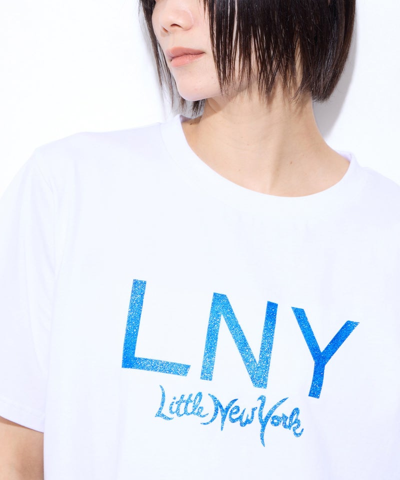 【先行予約10%OFFクーポン対象|10/23より順次発送】Little New York グリッターロゴプリントTシャツ レディース メール便 対応商品商品画像-6