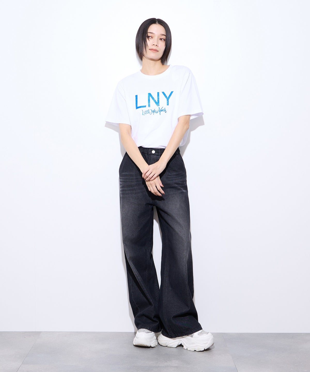 Little New York グリッターロゴプリントTシャツ レディース メール便 対応商品