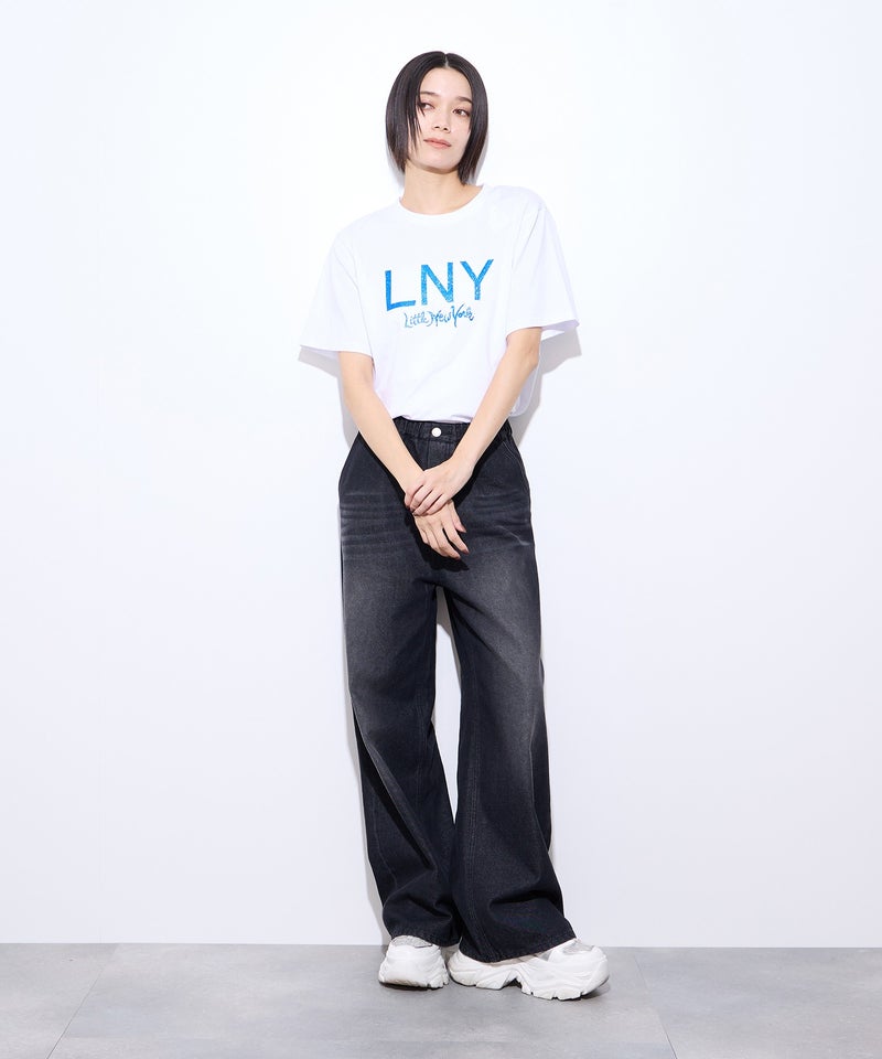 【先行予約10%OFFクーポン対象|10/23より順次発送】Little New York グリッターロゴプリントTシャツ レディース メール便 対応商品商品画像-7