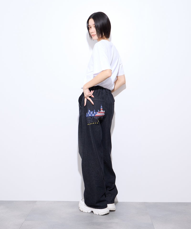 【先行予約10%OFFクーポン対象｜10/23より順次発送】Little New York グリッターロゴプリントTシャツ レディース メール便 対応商品商品画像-9